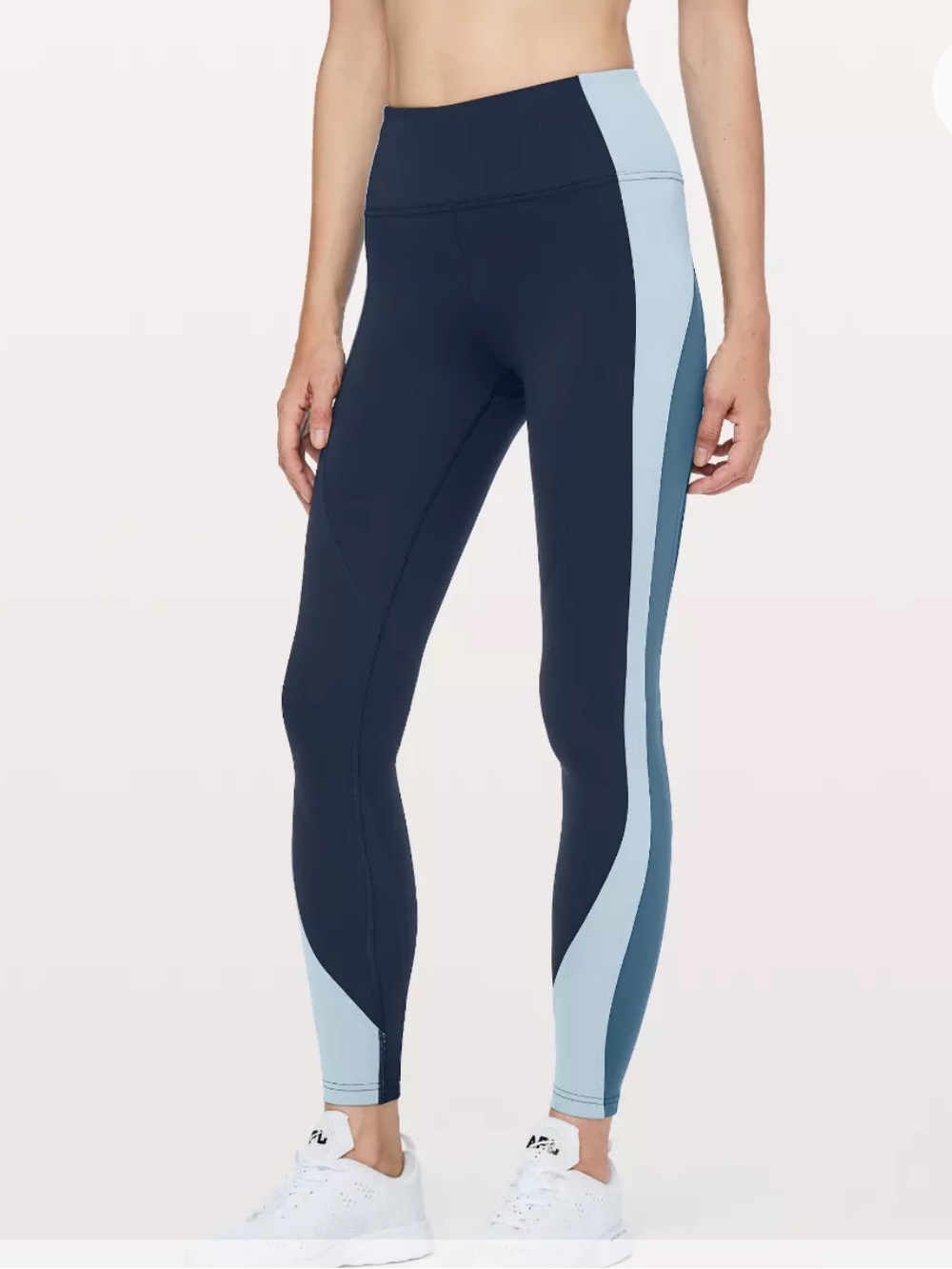 LULULEMON GET GOING Train Tight Navy, Light Blue & Gray Colorblock Leggings 28”🩵